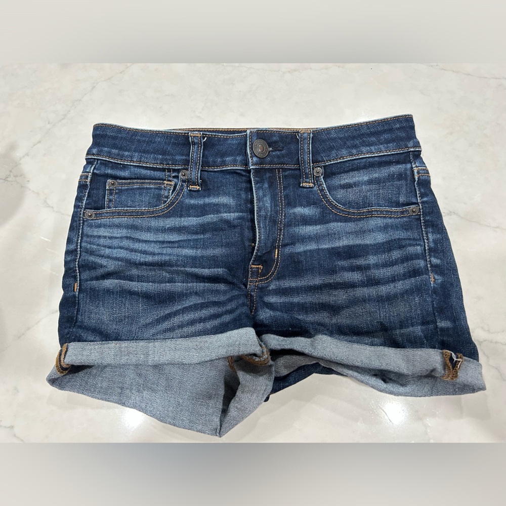 Dark Indigo American Eagle Ne(x)t Level Stretch Hi-Rise Shortie